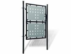 Vidaxl portail simple de clôture noir 100x200 cm 141687