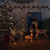Vidaxl vidaXL Famille de rennes de décoration Acrylique 300 LED colorées