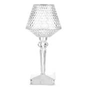 3 Couleurs Tactile Cristal Lampe de Table usb Gradation Lampe de Chevet Romantique Lampe de Bureau DéCorative pour Restaurant Bar