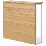 Box Furniture - Comptoir Icub style scandinave 120x30x110 Blanc – Naturel - Blanc