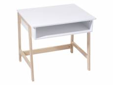 Bureau en bois enfant douceur - l. 58 x h. 52 cm - blanc