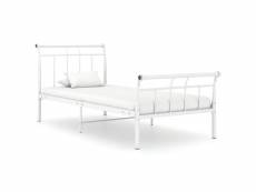 Cadre de lit blanc métal 100x200 cm