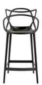 Chaise de bar Masters / H 65 cm - Polypropylène - Kartell noir en plastique