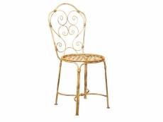 Chaise de jardin en fer avec finition blanche antique Chaise de salle à manger Mobilier d'intérieur et d'extérieur vintage décoratif F1509-2