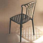 Chaise de jardin en métal jerez aluminium laqué noir