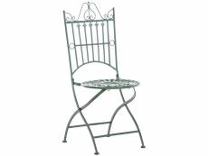 Chaise de jardin pliable en métal vert vieilli mdj10223