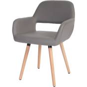 Chaise de salle à manger HHG 428 ii, fauteuil, design rétro des années 50 similicuir, gris - grey