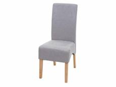 Chaise de salle à manger latina, chaise de cuisine, tissu/textile ~ gris clair, pieds clairs