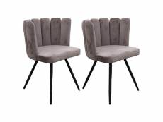 Charlotte - lot de 2 chaises velours gris