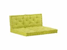 Coussins de palette canapé de sol dossier assise en coton vert dec021329