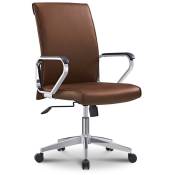 Franchi Bürosessel - Chaise de bureau ergonomique pivotante élégante en acier similicuir Cursus Coffee