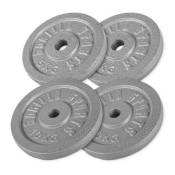Gorilla Sports - Disques de poids en fonte gris - De 0,5 kg à 30 kg - Poids : 30 kg ( 2 x 5 kg et 2 x 10 kg)