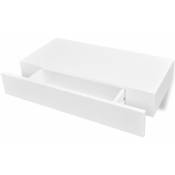 Helloshop26 - tagère armoire meuble design étagère murale avec 1 tiroir mdf blanc rangement de livres - Blanc
