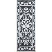 Homescapes - Tapis de balcon blanc et noir, 197 x 72 cm - Blanc, Noir