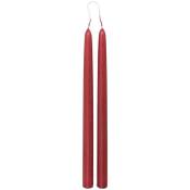 Lot de 2 bougies bâtons Hugo H30cm rouge Atmosphera créateur d'intérieur - Rouge