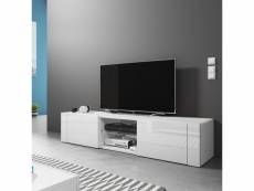 Meuble tv - élégant - 140 cm - blanc mat / blanc brillant - sans led