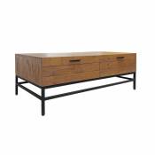 Meubletmoi - Table basse en bois rustique et métal