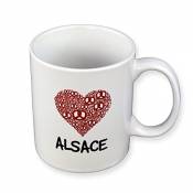 Mug J'aime l'Alsace - Coeur rouge