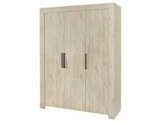 Natural - armoire 3 portes 165cm aspect bois clair