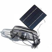 NUZAMAS Ventilateur 5,2 W 6 V alimenté par panneau solaire 20,3 cm pour camping, caravane, yacht, serre, maison de chien, poulailler