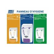 Panneau hygiene industrie preequipe 3 etapes (3 appareils)