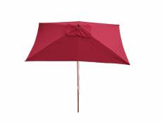 Parasol en bois, parasol de jardin florida, parasol de marché, rectangulaire 2x3m ~ bordeaux