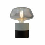 Pied de lampe à poser en ciment buzine pour utilisation en intérieur - Style Industriel - D11 cm - 1 lumière 6W, douille E27 - ampoule(s) non