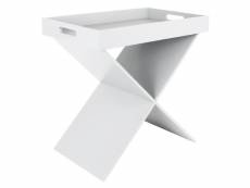 Prak - table d'appoint blanche plateau amovible