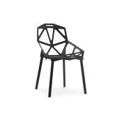 Privatefloor - Chaise de salle à manger design Hit - pp et métal Noir - Métal, pp - Noir