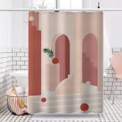 Rideau de douche motif abstrait rideau de douche décoration de salle de bain 180 x 180 cm