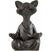 Roleader - Statue Chat Bouddha Zen et Heureux en Meditation,
