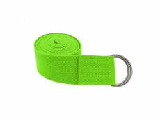 Sangle, ceinture de yoga 183 x 3,8 cm réglable - vert