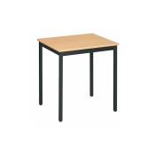 Sans Marque - Table multi-usages hêtre l 70 x p 60 cm - Éco - piétement noir - Maxiburo - Noir