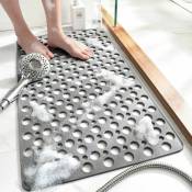 Shining House - Tapis antidérapant pour salle de bain - Imperméable et anti-chute - Gris - 75 x 43 cm - grey