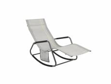 Sobuy ogs47-hg fauteuil à bascule transat de relaxation chaise longue bain de soleil rocking chair – avec pochette latérale et repose-pieds