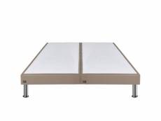 Sommier tapissier + pieds primo - 2x90x200 - taupe