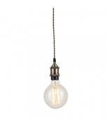 Suspension design Vintage 1 ampoule Câble de tissu,porte-lampe