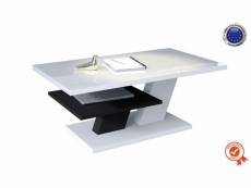 Table basse belvedere 110 cm avec plateau blanc laque