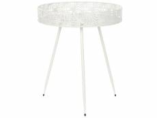 Table d'appoint en métal coloris blanc - diamètre 50 x hauteur 59 cm