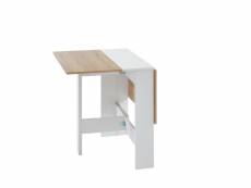 Table pliable juno blanc et effet chêne 104cm JUNOBLCH