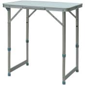 Table pliante table de camping table de jardin hauteur réglable aluminium mdf blanc