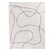 Tapis avec formes organiques noir et blanc 200x300 cm