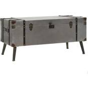The Living Store - Table basse mdf et aluminium 102 x 51 x 47,5 cm Argent