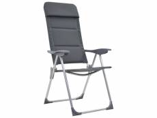 Vidaxl chaise de camping 2 pcs gris 58x69x111 cm aluminium