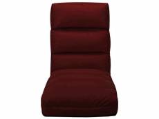 Vidaxl chaise pliable de sol rouge bordeaux similicuir
