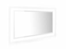 Vidaxl miroir à led de bain blanc brillant 90x8,5x37