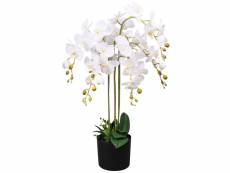 Vidaxl plante artificielle avec pot orchidée 75 cm blanc 244425