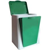 VILEDA Poubelle de recyclage plastique modulaire ECUBE, 1 Compartiments - Capacité 10 L - Vert