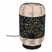 Atmosphera - Lampe à Poser Cylindrique Cosy 30cm Noir & Beige