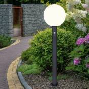 Borne lumineuse avec détecteur de mouvement, lampadaire, lampe de jardin d'extérieur, aluminium verre opale anthracite, 1x E27, DxH 25 x 100 cm